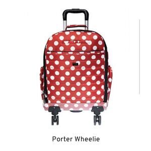 RARE Lug Dot Red White Porter Wheelie Minnie Suitcase Carryon Spinner Luggage